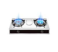 Dual-Burner Gas Stove, Thickened Stainless Steel Panel, Easy to Clean, Dimensions 71x37x11cm