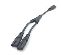 Dual C7 to C8 30cm Extension Lead IEC Splitter - Female to 2 x Male - Extension Cable Y Splitter for Figure 8 Power Lead - Tv Power Cable Adapter - Samsung TV, LG TV, Sony, PS5, Xbox Series X