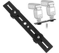 Dual Camera Mount Flash Extension Bar, ChromLives 8"/20.3cm Tripod Bracket Mount, 1/4'' Dual Hot Shoe Mount for Camera Compatible with LED Light, DSLR Camera, Tripod and More