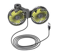Dual-Car Electric Fan Clip-Mount USB Powered Cooling Fan 360° Rotation 3 Adjustable Wind Speeds for Car Truck Van SUV Off-Road Vehicle