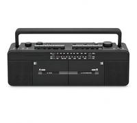 Dual Cassette Player Recorder with AM/FM Radio, USB and TF Playback | One-touch recording and tape-to-USB/TF transfer, built-in stereo speakers, repeat playback and AC/DC power options.
