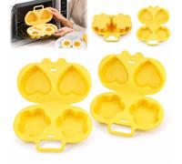 Dual Cavity Microwave Egg Poacher With Lid & Handle, 2PCS Quick-Heat | Microwave Egg Fryer,Microwave Maker for 2 Eggs Eggwich & Egg McMuffin