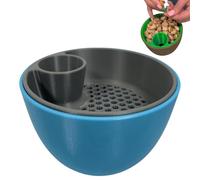 Dual-Chamber Pistachio Bowl Set with Shell Storage Holder, arge Double Dish Snack Serving Bowl with Food Waste Compartment, for Pistachios, Nuts, Popcorn (Blue)