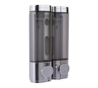 Dual Chamber Soap Dispenser For Bathroom Shower With 640Ml Capacity | Dual Chamber Wall Mounted Soap Dispenser 640Ml Manual Pump For Bathroom Shower for Black Gold Chrome(Chrome)