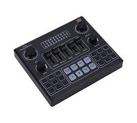 Dual Channel Live Sound Card Live Sound Card, Mixer Mixer Converter 12 Special Effects Dual Mic Connection with Charging Cable 800mAh Battery