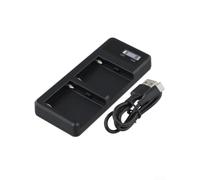 Dual Charging Hub for Sony NP-F Batteries Compact | Charges two batteries simultaneously, LCD status , saves time on shoots, USB powered, black ABS body