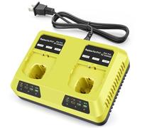 Dual Charging Port P117 Quick Charger (Multi-Chemistry) for Ryobi 12V-18V ONE+ NiCd/NiMh/Lithium Tools Battery Charging Station fit P100 P102 P103 P105 P107 P108 P122 P189 P191 P197