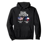 Dual Citizen Texas Pride Born and Raise USA TX Map Flag Pullover Hoodie