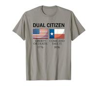 Dual Citizen Texas Pride Born and Raise USA TX Map Flag T-Shirt