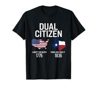 Dual Citizen Texas Pride Born and Raise USA TX Map Flag T-Shirt
