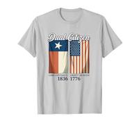 Dual Citizen Texas Pride Born and Raise USA TX Map Flag T-Shirt