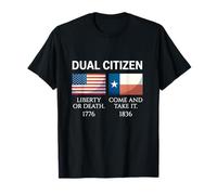 Dual Citizen Texas Pride Born and Raise USA TX Map Flag T-Shirt