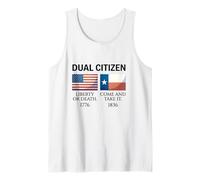 Dual Citizen Texas Pride Born and Raise USA TX Map Flag Tank Top
