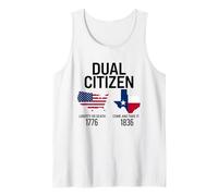 Dual Citizen Texas Pride Born and Raise USA TX Map Flag Tank Top