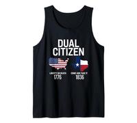 Dual Citizen Texas Pride Born and Raise USA TX Map Flag Tank Top