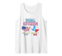 Dual Citizen Texas Pride Born and Raise USA TX Map Flag Tank Top