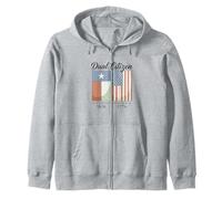 Dual Citizen Texas Pride Born and Raise USA TX Map Flag Zip Hoodie