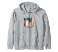 Dual Citizen Texas Pride Born and Raise USA TX Map Flag Zip Hoodie