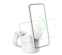 Dual Coil Wireless Stand 15W Phone Watch Earbuds Charger | for Mag Safe compatible, dual-coil tech, portrait or landscape charging, 60-degree viewing angle ideal for video