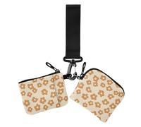Dual Coin Purse Credit Card Holder Wallet Happy Thanksgiving Autumn Orange Floral Small Portable Coin Purse Wallet Bag with Zipper Coin Pocket for Ladies Girls 2 Pcs, Happy Thanksgiving autumn52,