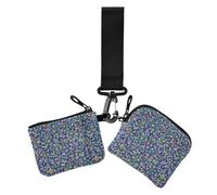 Dual Coin Purse Credit Card Holder Wallet Vintage Farmhouse Floral Leaves Thin Flat Women's Money Organizers with Zipper Pocket for Work Travel 2 Packs, Vintage Farmhouse Floral leaves, 4.13" x 3.51"