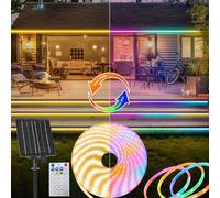 Dual Color 10M Solar LED Strip Lights Outdoor Waterproof with Remote Timer