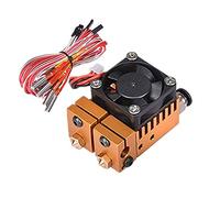 Dual Color 2 in 2 Out Extruder 12V 40W for 3D Printer 1.75mm Filament Multi-Extrusion V6 Bowden Hotend Kit 0.4mm Nozzle… (Gold)…