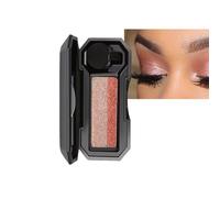 Dual Color Eyeshadow, Two Color Eye Shadow Plate with Mushroom Head Brush, Portable Two Tone Highly Pigmented Eyeshadow Glitter, Waterproof Long-Lasting Lazy Eyeshadow Makeup (4#)