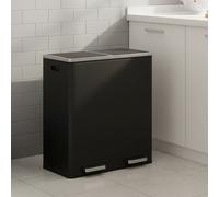 Dual Compartment 2 x 30L Soft Close Kitchen Pedal Bin, Black