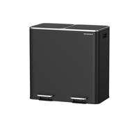 Dual Compartment Pedal Bin 2 x 40L with Inner Buckets, Black