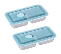 Dual Compartment Stainless Steel Snack Containers 2 Pieces Leak Proof Design for Organized Snack and Fruit Storage Reusable Food Boxes for Travel