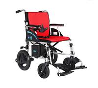 Dual Control Electric Wheelchair with Folding Backrest, Portable Folding Aluminium Alloy Mobility Power Chair, Adjustable Headrest & Polymer Li-ion Battery(A)