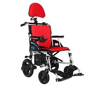 Dual Control Electric Wheelchair with Folding Backrest, Portable Folding Aluminium Alloy Mobility Power Chair, Adjustable Headrest & Polymer Li-ion Battery(B)