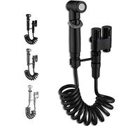 Dual Control Mini Shower Faucet - Double Outlet Tap for Toilet & Sink Includes Hose & Stand Black Perfect for Kitchen & Bathroom Upgrade Easy Installation