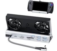 Dual Cooling Fans 13 in 1 Steam Deck Docking Station with 4K@60Hz 5 USB Ports,1000Mbps,SD/TF Slot,USB-C 100W PD, 40Gbps Adapter for Steam Deck/Rog Ally/Switch/Legion Go
