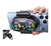 Dual Core Semiconductor Phone Cooler with Dual Fans, Real-Time Temperature Display, 3 Adjustable Modes for Gaming Live Streaming, Compatible with Most Smartphones, Black