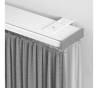 Dual Curtain Rods for Ceiling or Wall Mounting, Perfect for Living Room, Bedroom, or Room Divider; Silent Sliding Separator Bars, 4.2ft/128cm Length.