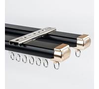 Dual Curtain Track for Ceiling or Wall Mount Aluminum Sliding Curtain Rod with Installation Hardware - Perfect for Living Room Bedroom Bathroom Curtains