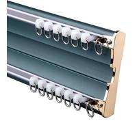 Dual Curtain Track Set for Ceiling InstallationStrong & Durable 4.5M Blue Overhead Rails for Living Room & BedroomEasy Mounting Modern Design