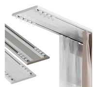 Dual Curtain Track System, Invisible Ceiling Rail with Hooks, 1-4M Adjustable Length for Home, Hotel, Apartment & Hospital Use (White, 3.1m/10.2ft)