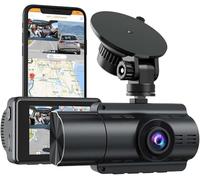 Dual Dash Cam Front and Inside 4K Front + 1080P Interior Recording with 5GHz WiFi, GPS, Supercapacitor, and Enhanced Night Vision with WDR