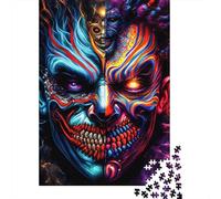 Dual Demon Face 1000 Piece Premium Cardstock Classic Jigsaw Puzzle Couple Partners Stress Relief Wall Decor Value Pack 70x50cm/1000pcs