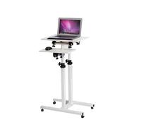 Dual Desktop Mobile Podium Stand with Adjustable Panel,for Conference Room,95-150cm Height Adjustable(include Only Racks)(Color 1)