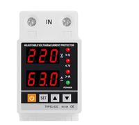 Dual Display 40A 63A 230V Din Rail Adjustable digital Over Under Voltage Relay Surge Protector Limit Over Current Protection(110V 63A)