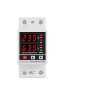 Dual Display 40A 63A 230V Din Rail Adjustable digital Over Under Voltage Relay Surge Protector Limit Over Current Protection