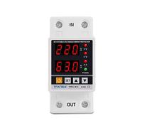 Dual Display 40A 63A 80A 230V Din Rail Intelligent Single Phase Adjustable digital Over Voltage Under Voltage Relay Surge Protector Limit Over Current Protection (80A)