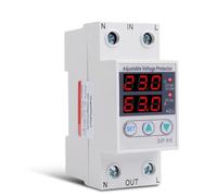 Dual Display Adjust Over Under Voltage Relay Protector 220V 63A 40A Overvoltage and Over Current Protection Devices Din Rail(120V,63A)