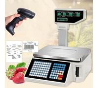Dual Display Counting Scale with Label Printing and Barcode Scanner for Retail Cash Register Efficiency