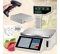 Dual Display Counting Scale with Label Printing and Barcode Scanner for Retail Cash Register Efficiency