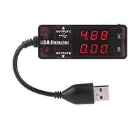 Dual Display USB Detector Voltmeter Ammeter Voltage Current Meter Battery Capacity Tester Multifunctional Capacity USB Charger Current Power Electrical Tester (Single Color)